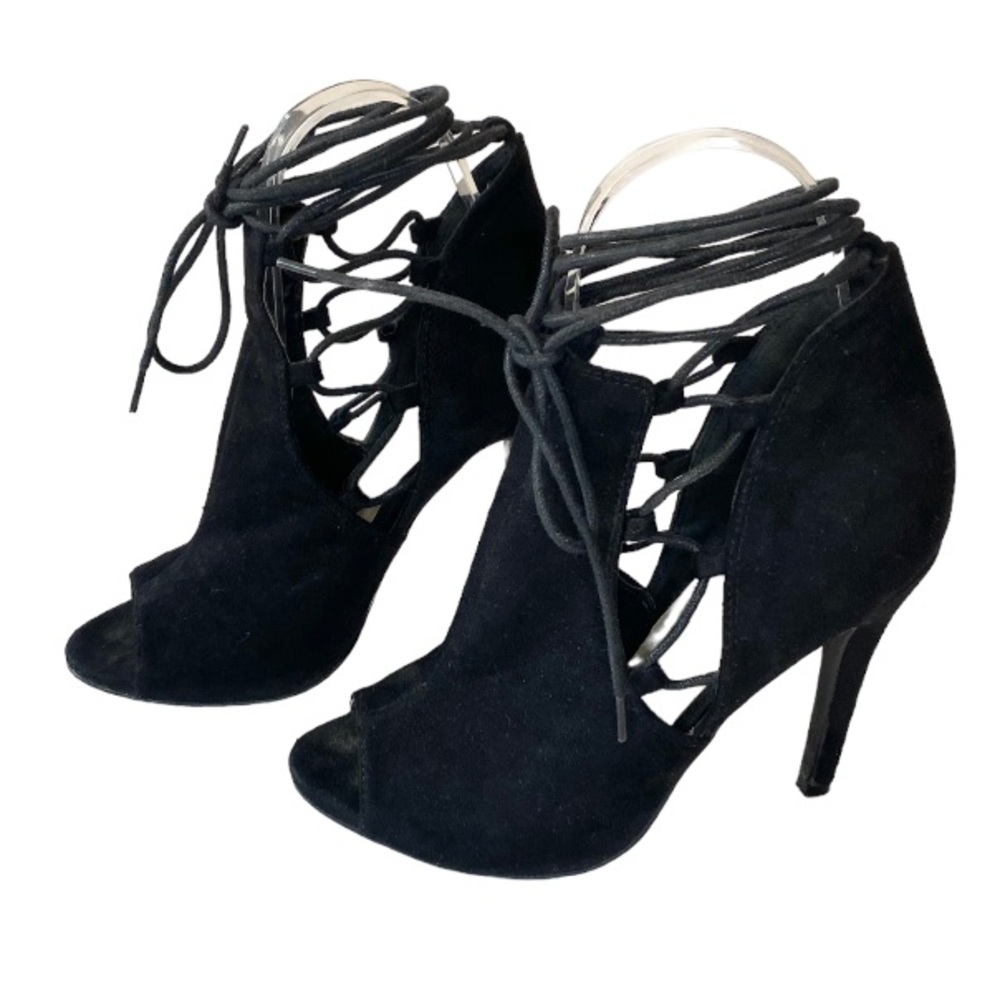Qupid Lace-Up Heels
